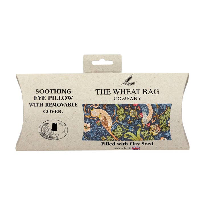 Cuscino per Occhi - William Morris Strawberry Thief Navy per la vendita all'ingrosso da parte di The Wheat Bag Company