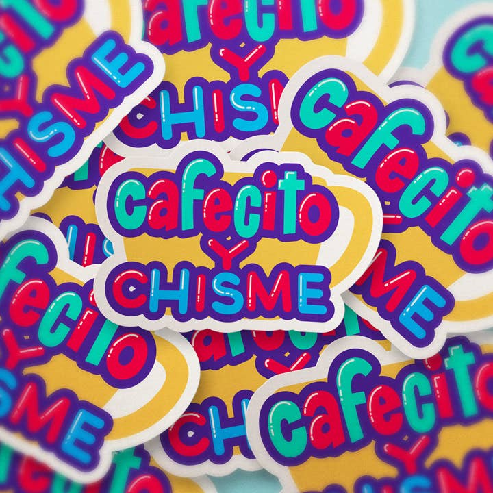 Paper Tacos® - Wholesale Sticker - Cafecito y Chisme Latina Coffee Gossip Sticker1