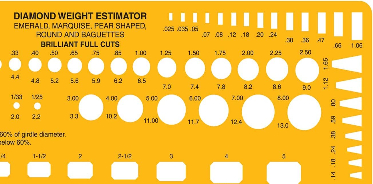 Liquidraw - Wholesale DIY craft kit - Liquidraw Jewellery Design Templates Stencil, Jewellery Making Template Stencils - Diamond Weight Estimator - Stone Shapes & Sizes2