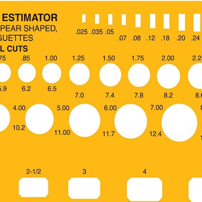Liquidraw - Wholesale DIY craft kit - Liquidraw Jewellery Design Templates Stencil, Jewellery Making Template Stencils - Diamond Weight Estimator - Stone Shapes & Sizes2