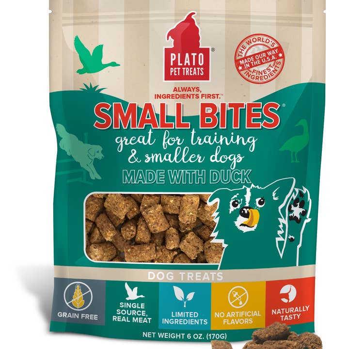 Plato Small Bites Duck 6oz for wholesale by Pet Palette Distribution
