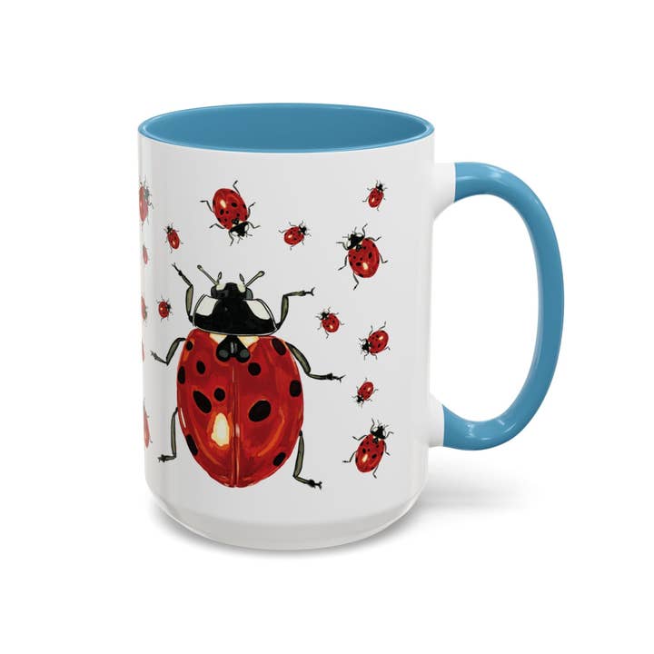 Blue Cava - Wholesale Coffee Mug - Ladybug Two Tone Ceramic Mug (11oz & 15oz)3