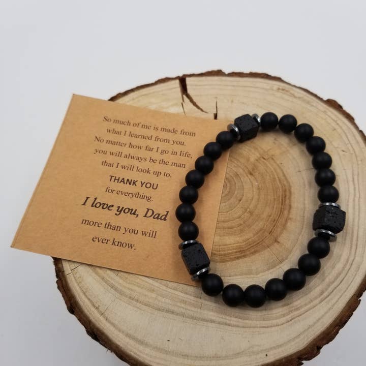 CHAKRA JEWELRY - Wholesale Beaded Bracelet - Frosted Stone & Volcanic Stone Bracelet Father's Day