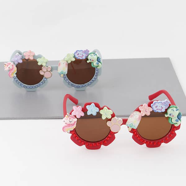 MULTICOLOR KIDS Sequin Charms Sunglasses for wholesale on Faire4