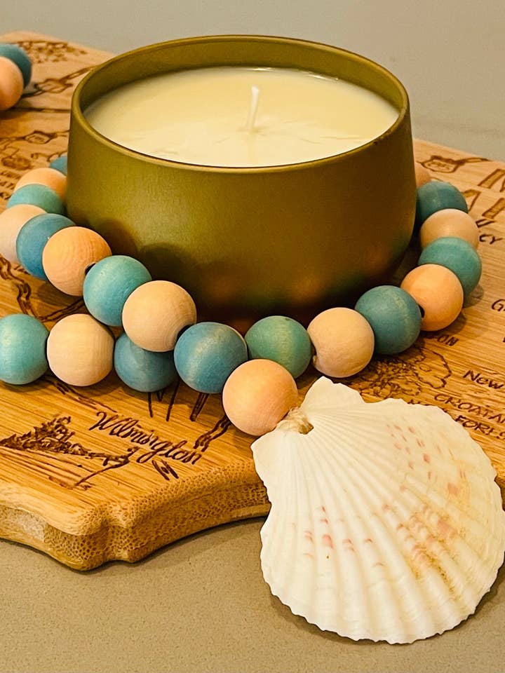 Gold Tin Soy Candle | Apple Cinnamon Harvest for wholesale by Coastal Candle Co.