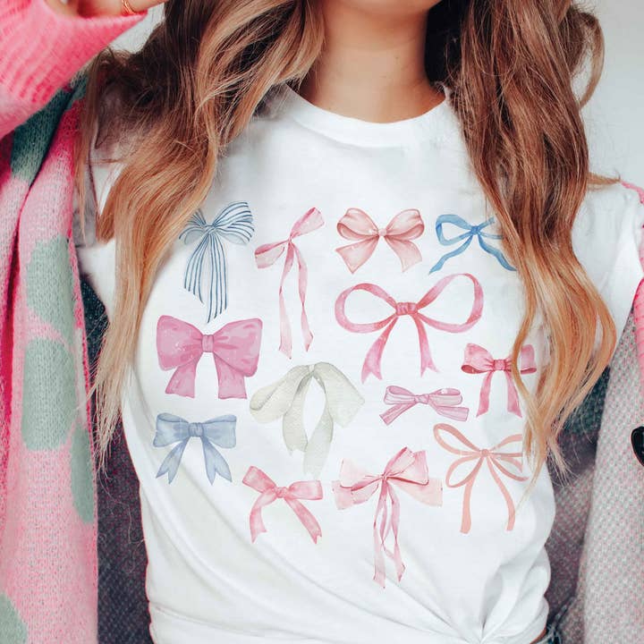 Camiseta estampada MULTI BOWS para venta al por mayor de A. BLUSH CO