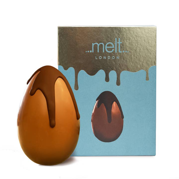 Uovo di Pasqua al latte e sale marino per la vendita all'ingrosso da parte di Melt Chocolates