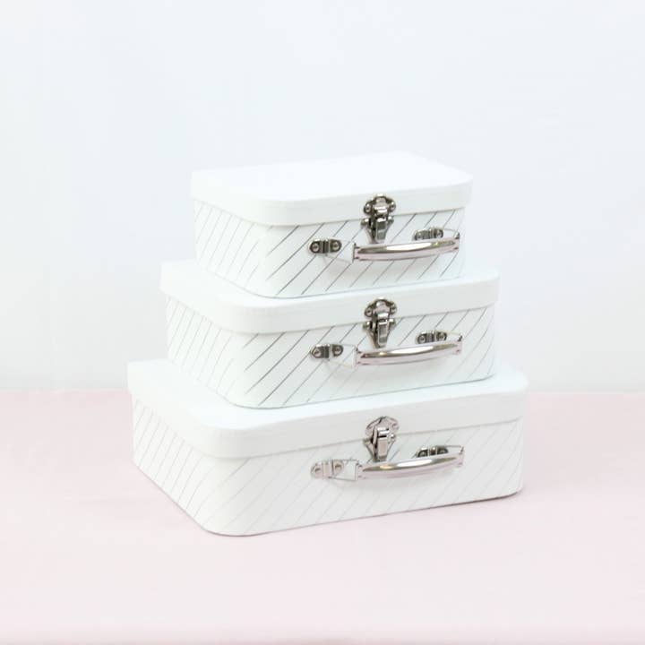 Elegant Design Supply - Vente Coffrets cadeaux - Boîte cadeau luxe en forme de valise avec rayures dorées5