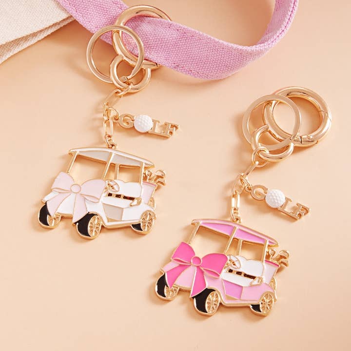 Sportgolfvagn Emalj Med Rosett Väskberlock Nyckelring för wholesale av Designature New York