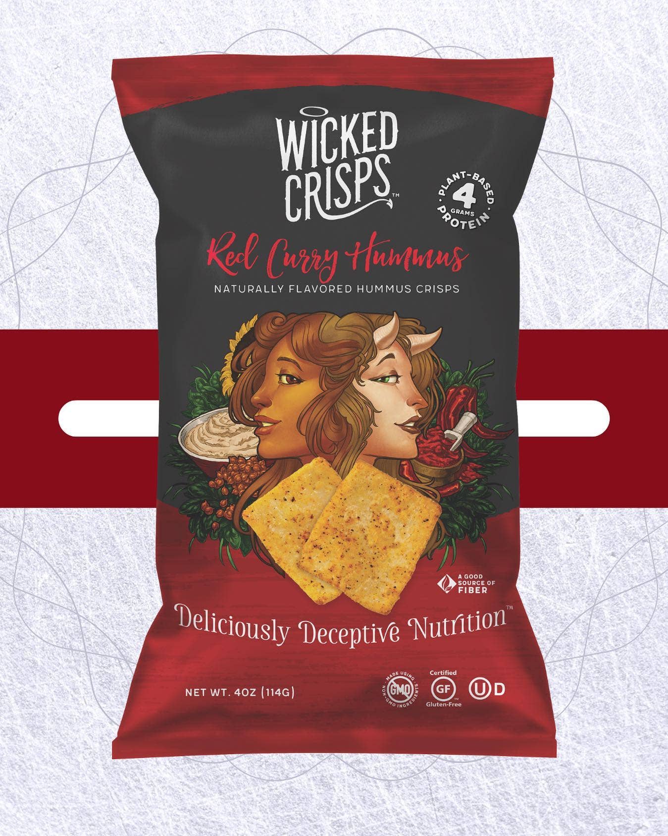 Wicked Crisps - Venta al por mayor Patatas fritas - Hummus de curry rojo2