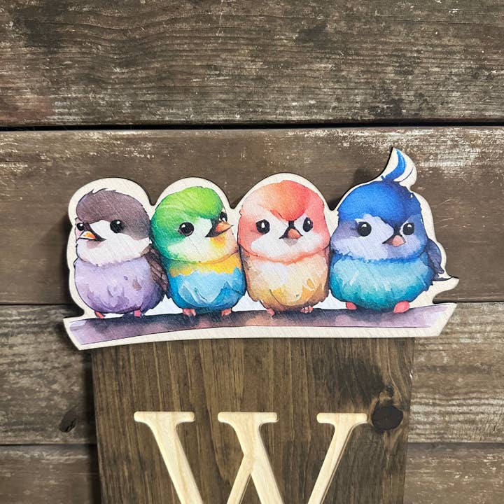 Décoration en forme de quatre oiseaux pour la vente par Birch and Boulder LLC