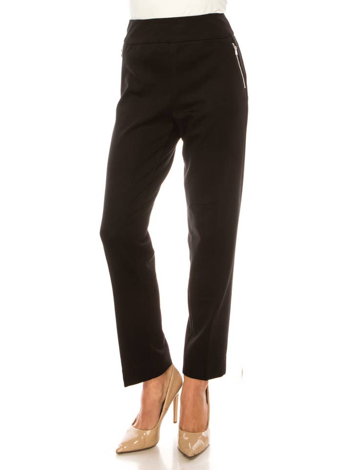 BLACK Zac & Rachel Straight Leg Pull-On Pants for wholesale on Faire