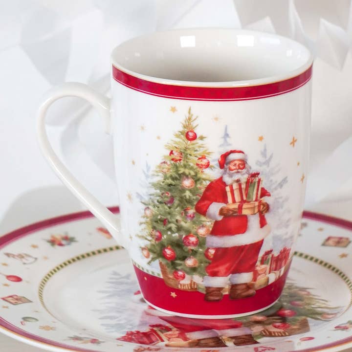 Porzellanbecher Happy Santa 360 ml Isabelle Rose für den Großhandel von Isabelle Rose