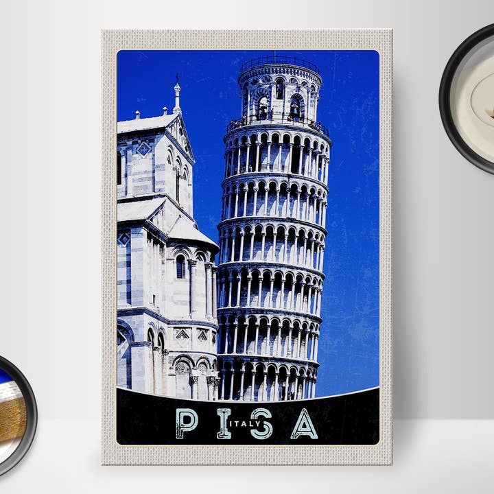 Femer – Großhandel Schilder – Holzschild Reise 20x30cm Pisa Italien Schiefer Turm von Pisa1