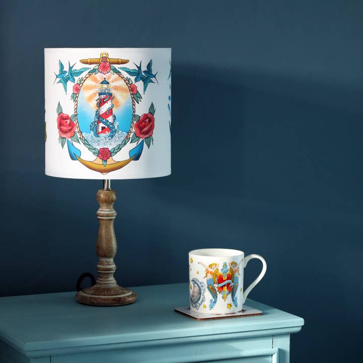 Cream Cornwall – Engroshandel Lampeskærm – Skib, fyrtårn og Kraken lampeskærm5