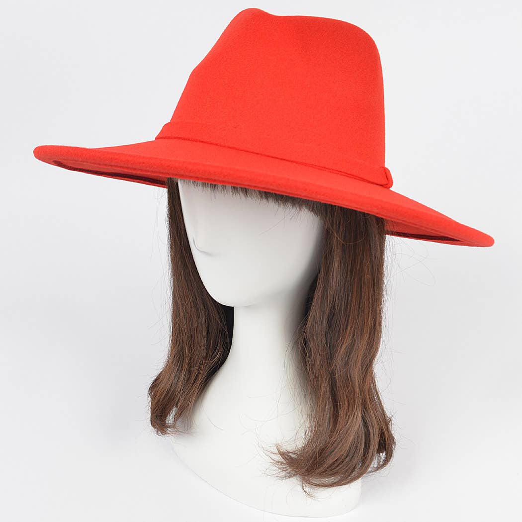 3AM BY H&D ACCESSORIES - Wholesale Fedora - Women's -  Faux Wool Leo Band Fedora Hat8