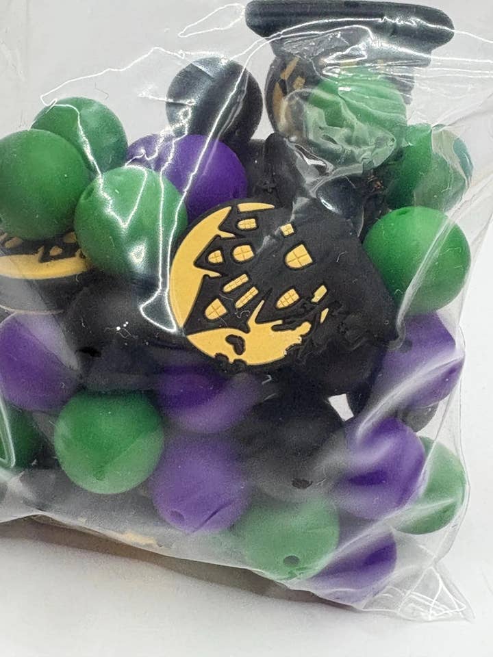 Contas e Focais Redondos de Silicone Midnight Manor - 15mm - 50 Contas por atacado de ASAP Craft Supplies