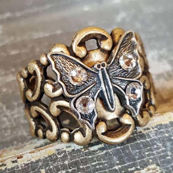 Baby Butterfly Bling Ring for wholesale by Lorraine Frances Jewelry