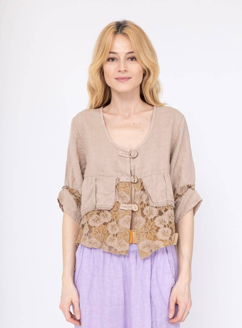 LINEN & COTTON HOUSE - Wholesale Jacket - Women's - VEST IN LINEN 9207 SPRING SUMMER22