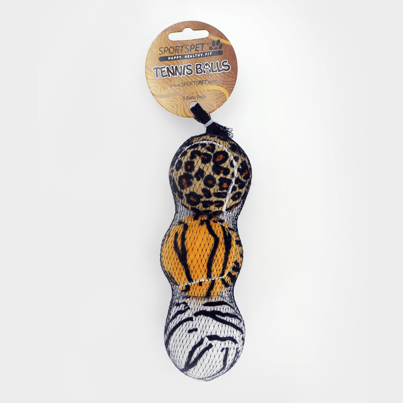 4cats Heimtierbedarf GmbH - Wholesale Pet Fetch Ball - Dog - SPORTSPET Tennis Ball Jungle Edition – 3 pack, 65 mm Ø1