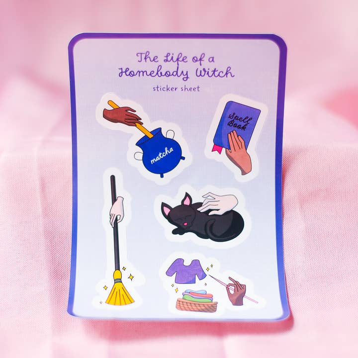 Halloween Spooky Witch Cozy Sticker Sheet for wholesale by By Danielle Witten