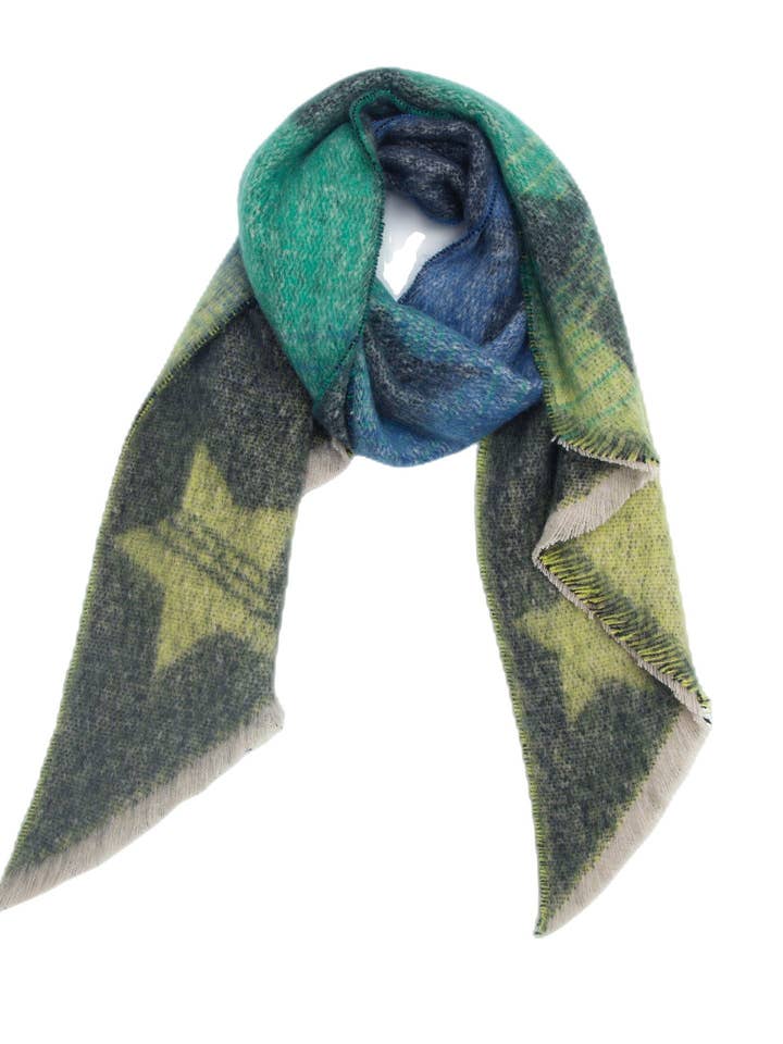 Écharpes à imprimé étoilé de couleur contrastante DPKS1016 pour la vente par Dipped Shop