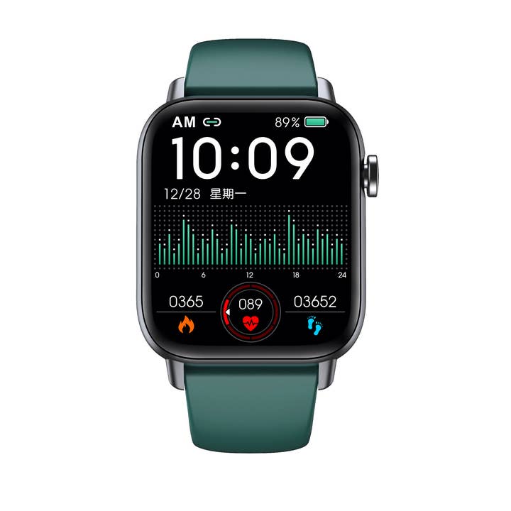 Strand - Wholesale Wrist Watch - Men's - Smart Rectangle Green silicon watch works w/Android & Apple