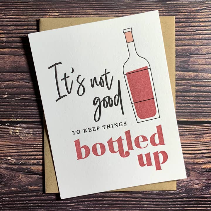 Kincaid Creative - Wholesale Encouragement Card - Wine card. Encouragement card for friends. Wine lover gift.