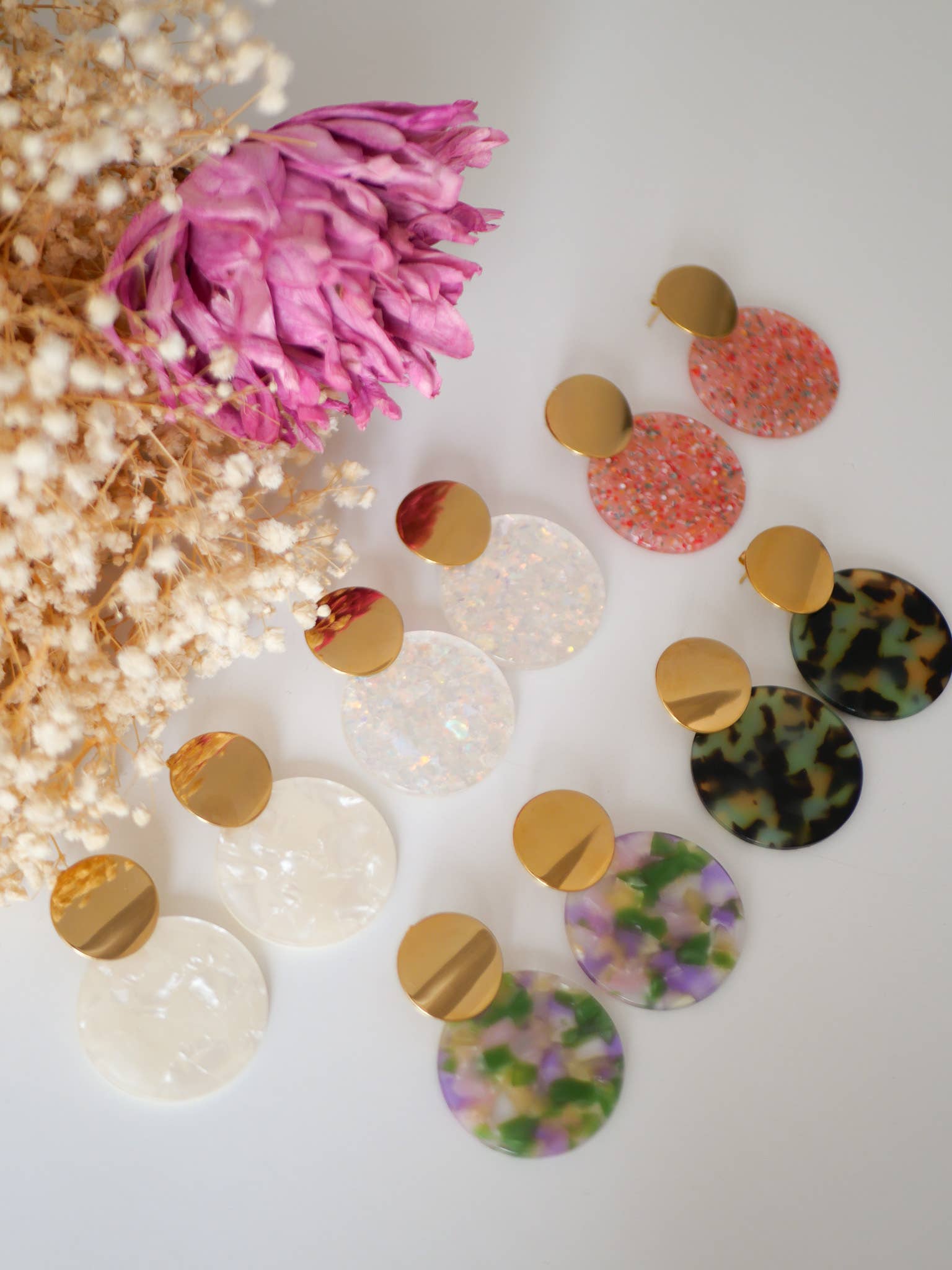 Azeria Création - Venta al por mayor Pendientes colgantes - Pendientes Pia con gancho de acero inoxidable y hebilla de acetato7