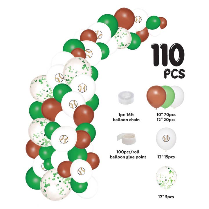 Guirlandes de ballons à thème sportif, 16 pieds - Baseball pour la vente par Portofino International Trading, USA