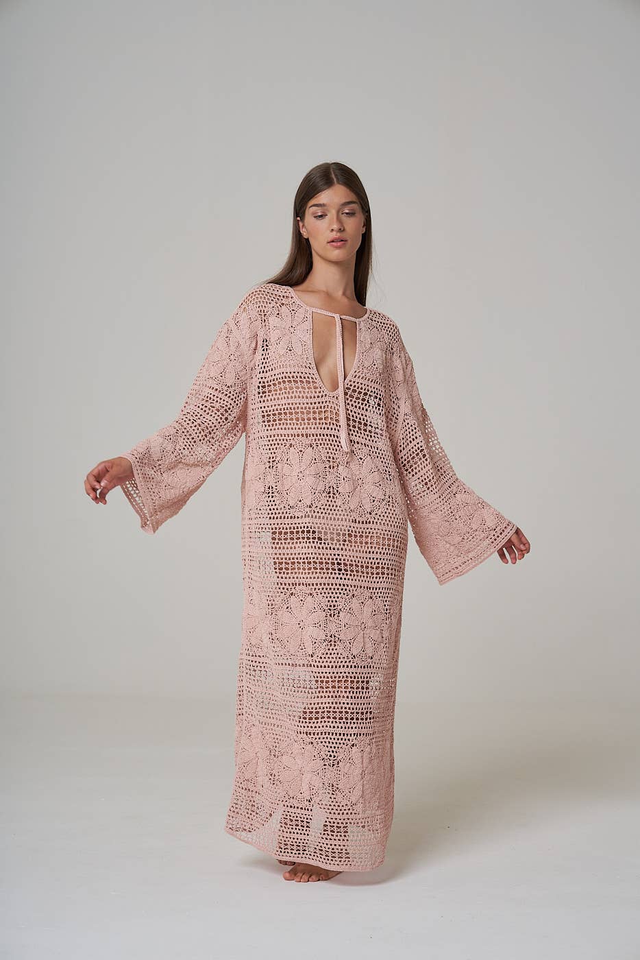 Rosa MUNA macrame caftan for wholesale on Faire
