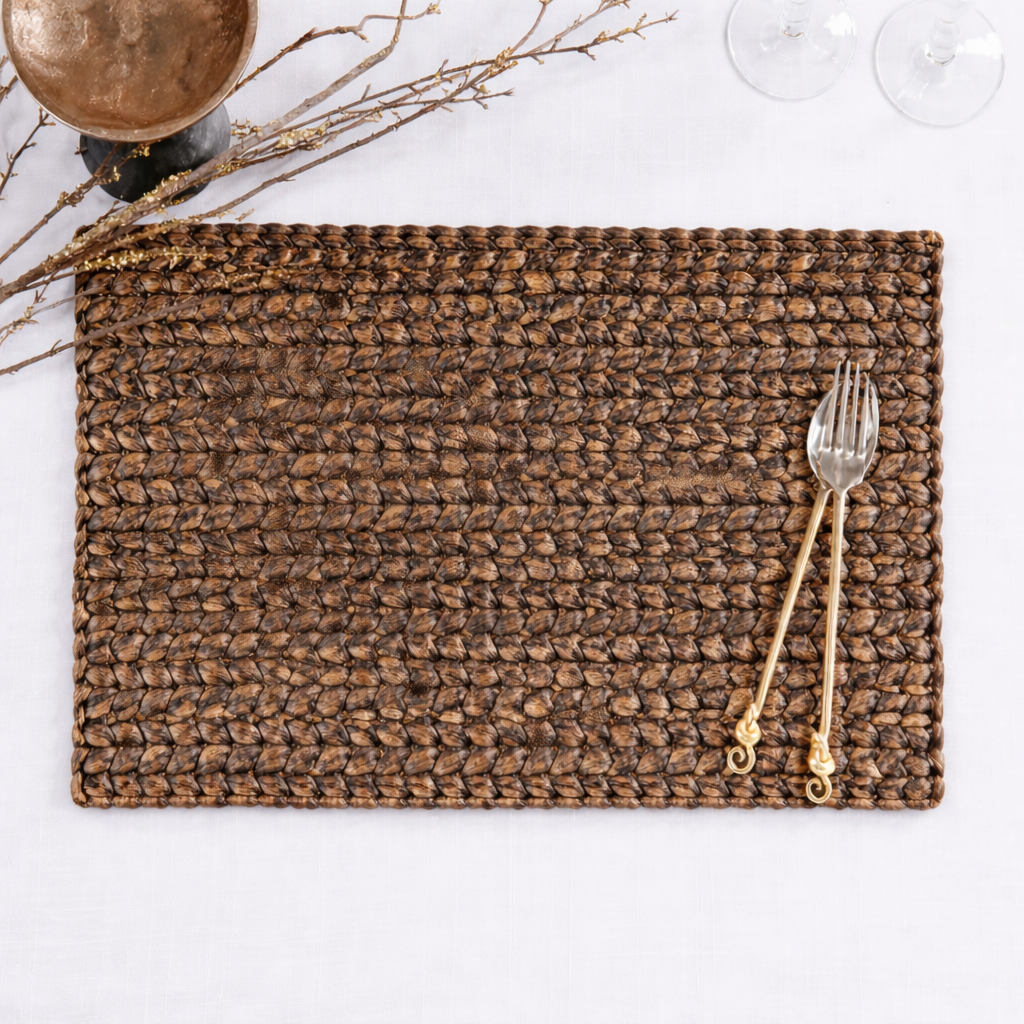 Fennco Styles - Vente Sets de table - Set de table en jacinthe d'eau tissée 35x48 cm0