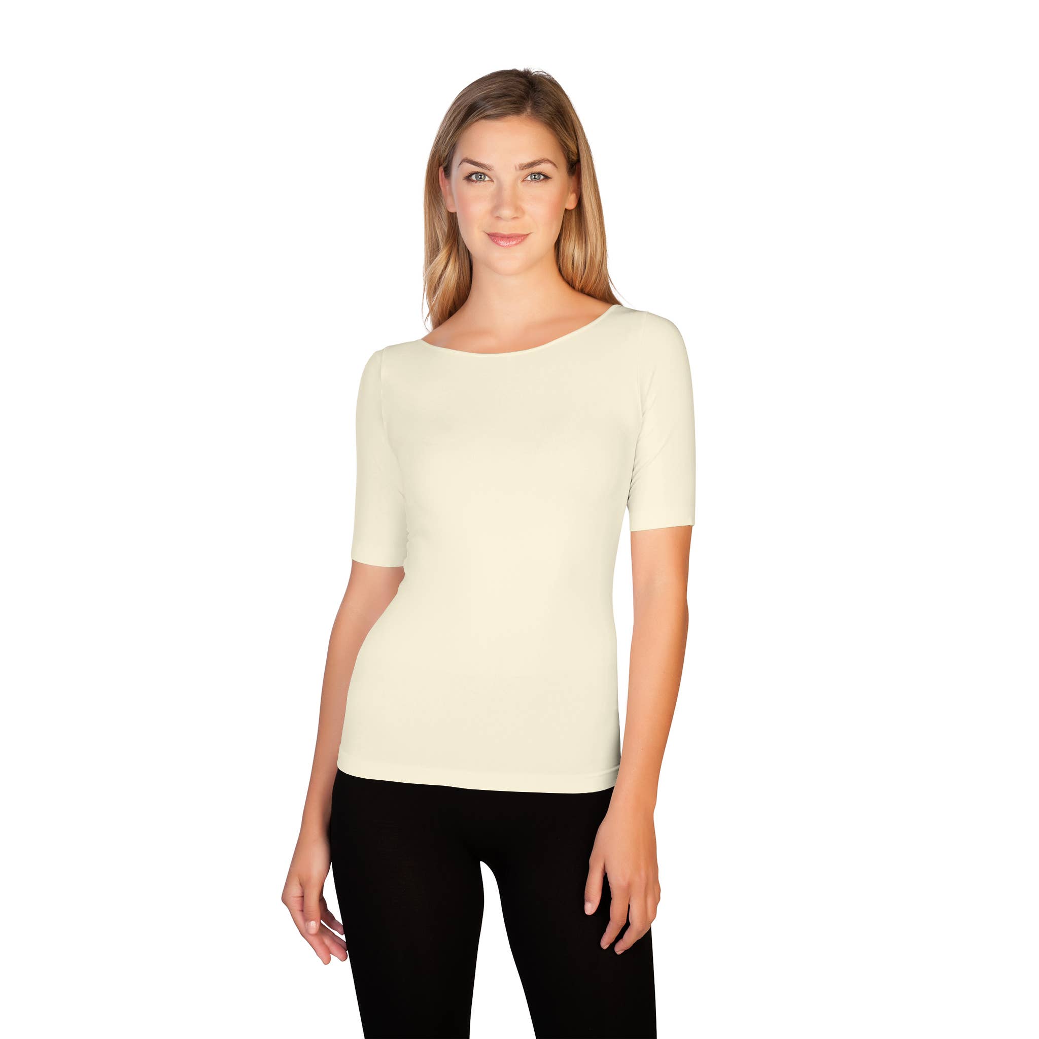 Skinnytees - Wholesale T-Shirt - Women's - Reversible 1/2 Sleeve Scoop Neck Tee4