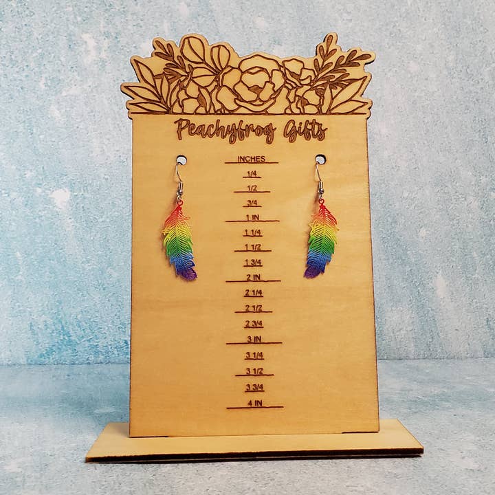 Earrings | Rainbow Feathers for wholesale by Peachyfrog
