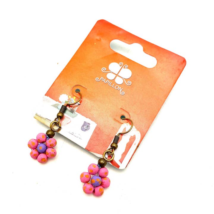 Boucles d'oreilles en céramique pour la vente par Haiti Fair Trade- Papillon Marketplace