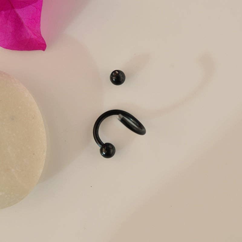 StockJWL - Vendita all'ingrosso Orecchini singoli - Piercing a Spirale Ritorto Piercing a Spirale Orecchini a Spirale in Acciaio Ondulato per Trago, Elica e Cartilagine Oro Argento Nero28