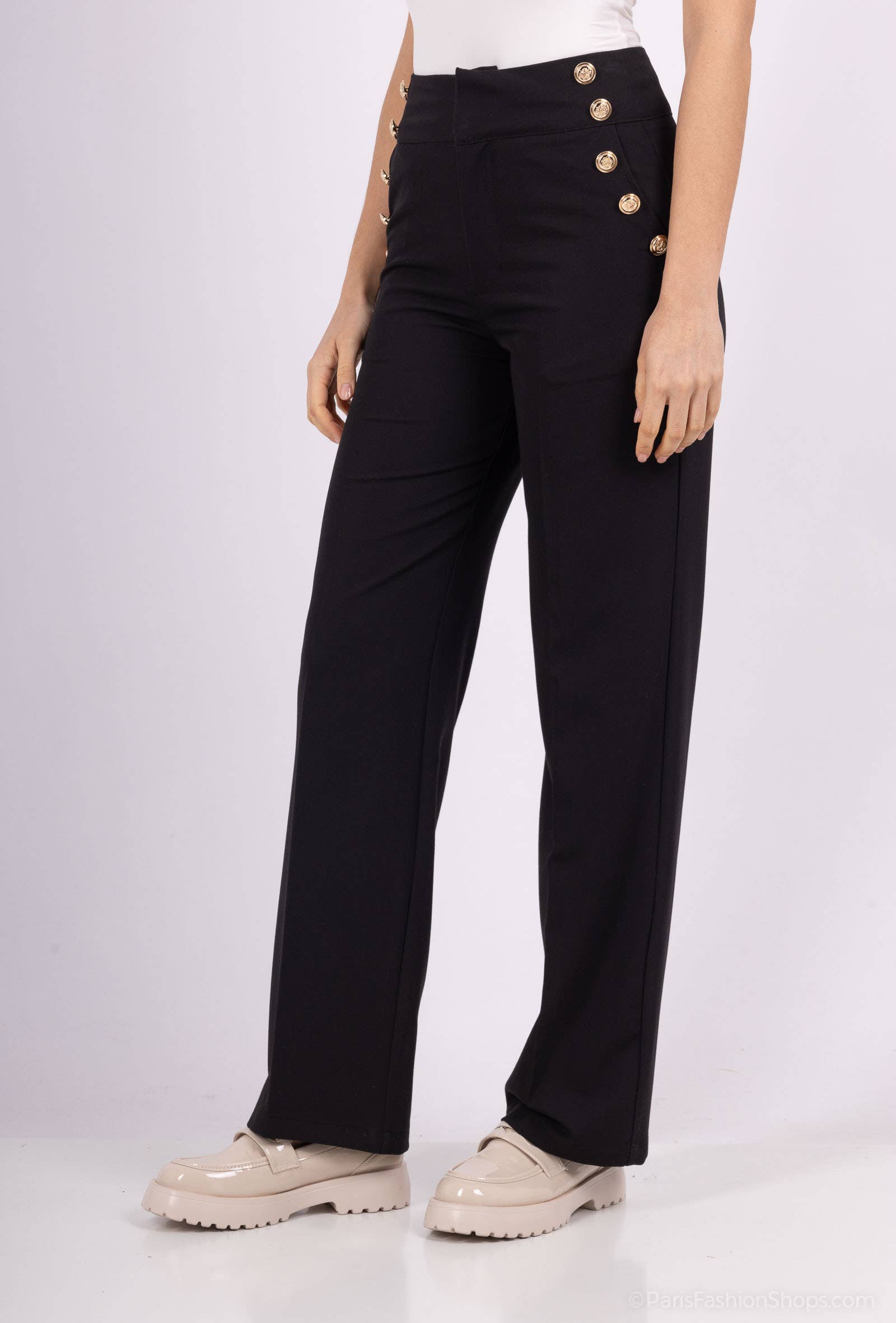 Afinity – wholesale Suit trousers – women's – Women's tailored pants with decorative buttons A3307PT–chic1