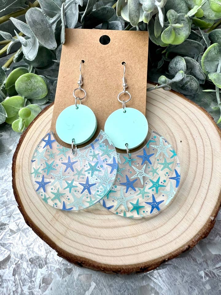 Seaside Crescent Acrylic Earrings for wholesale by Lindsey Lane Wholesale