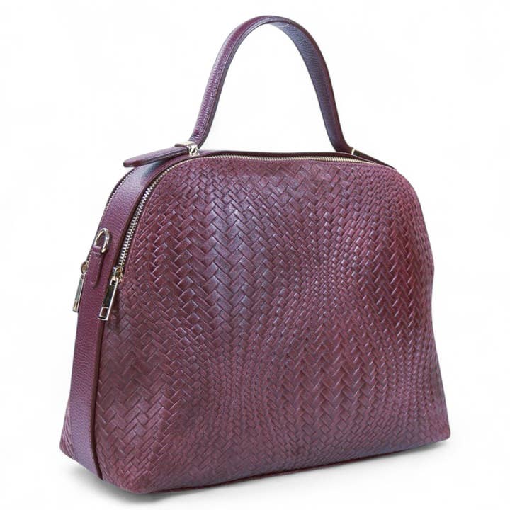 ZEEN - Wholesale Top Handle Bag - Women's - RITA leather bag Bordeaux2