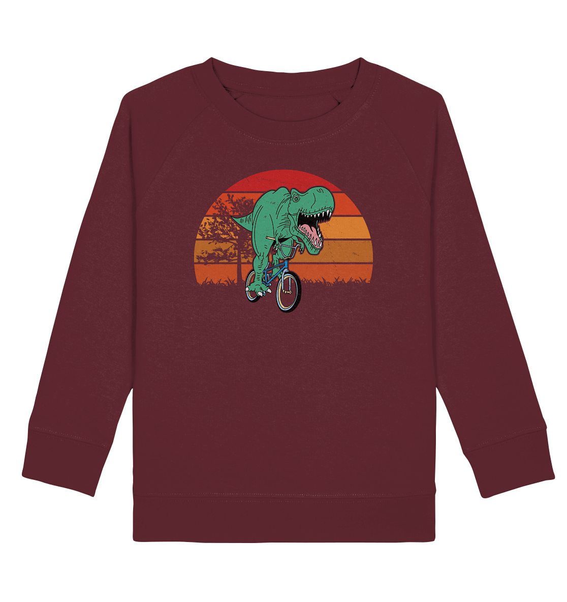 Tigerlino® - Wholesale Sweatshirt - Kids - Trex bicycle retro dinosaur kids sweatshirt4