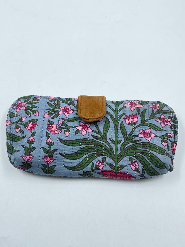 Handmade Quilted Floral Sunglass Case for wholesale by Funky Yak Ltd