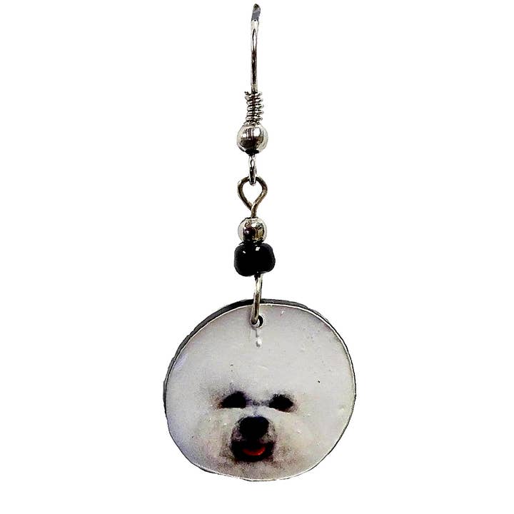Pichincha - Wholesale Dangle Earrings - Acrylic Bishon Frise Dog Pet Dangle Earrings