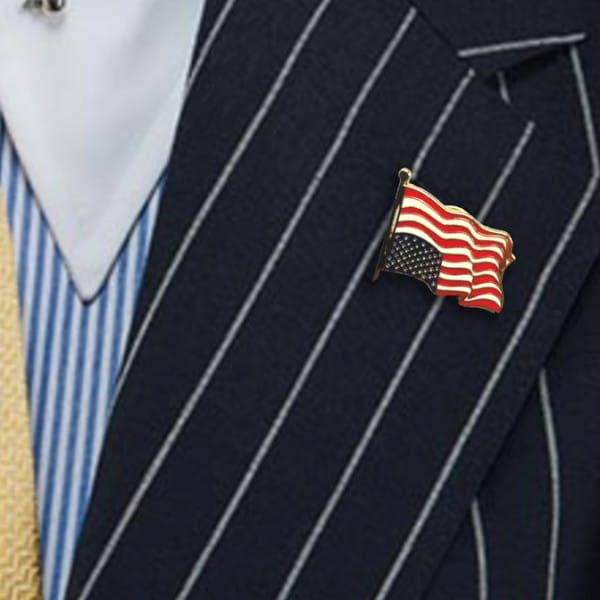 PUREPRODUCTSUSA - Wholesale Lapel Pin/Button - SOS Dress for Distress upside down American flag pin2
