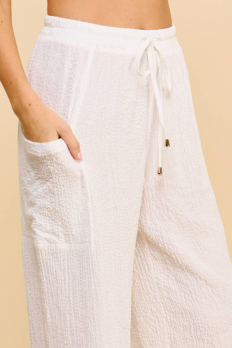 Allie Rose - Wholesale Pants - Women&#x27;s - Drawstring Seersucker Lounge Pants8