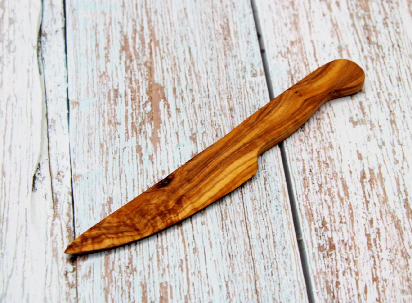 DAGDEG - Vente Ustensile de service - Couteau à beurre en bois d'olivier 20 cm0