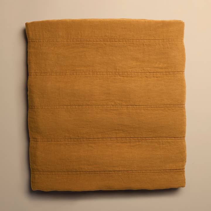 Horizon Hemp Quilt - Honey for wholesale by Evenfall Home