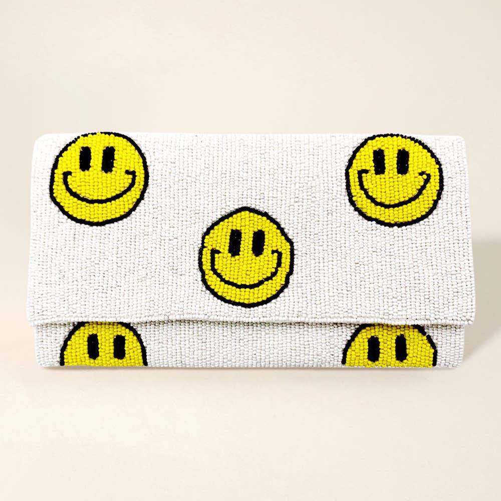 Sensibling Corp. - Vendita all'ingrosso Pochette - Donna - Pochette/borsa a tracolla con motivo Smile con perline0