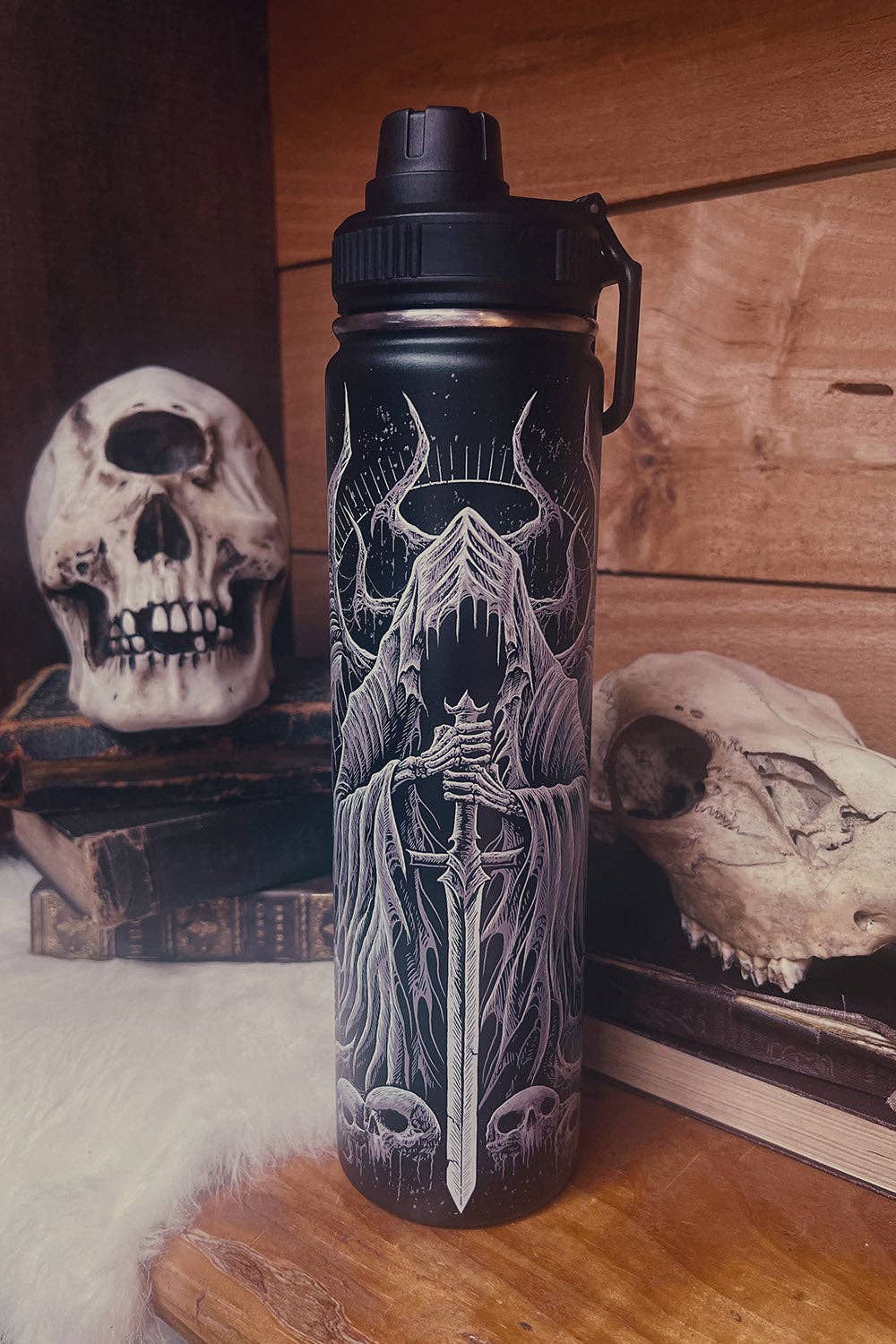 vampirefreaks – Garrafa de água por atacado – Copo de Garrafa de Água 24 Oz Angel of Death5