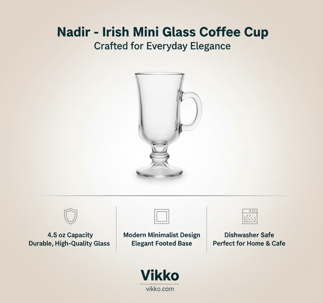 Kadra Kitchenware – Chávena de chá por atacado – Nadir - Irlandês, Mini Copo de Vidro para Café. 4,5 Oz3