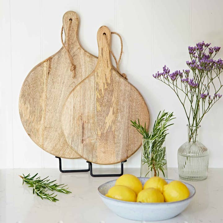 The Paper High Gift Company Limited - Wholesale Cheese Board - Handmade Mango Wood Round Chopping Board - Cheese Board